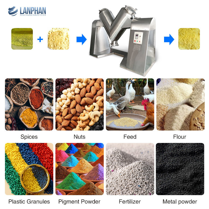 2l-300l Industriepulvermischer Einfach-Doppelarm-V-Typmischer Trockenpulverpartikelmischer