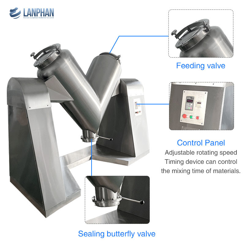 2L-300L Pulvermischmaschine Edelstahl Medizinische Lebensmittel Trockenpulvermischer Mischmaschine