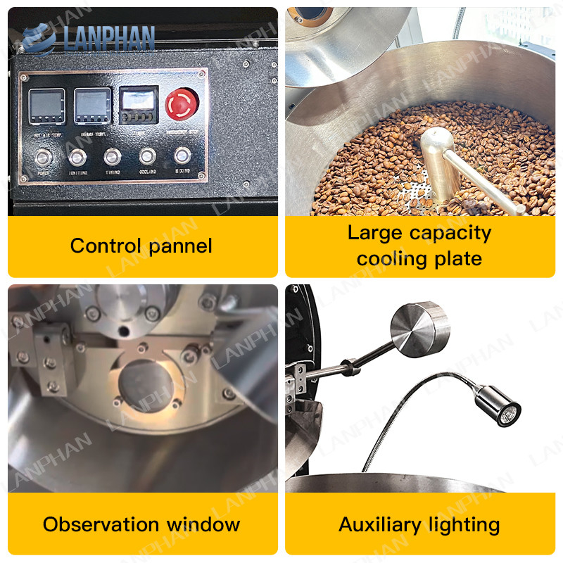 Hausgas-Elektrische Trommelroaster Automatische Röstmaschine Kleine elektrische Hauskaffeebohnenroaster
