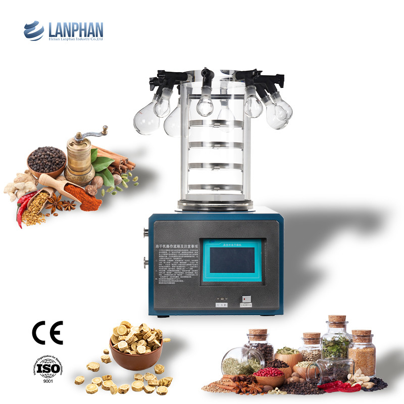 0.1m2 3-4kg Mini Lab Gefriertrockner Lyophilizer Gefriertrockner Maschine mit Vakuumpumpe