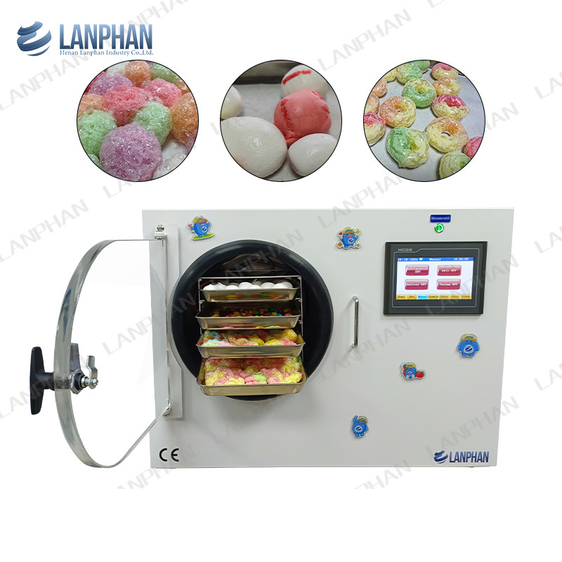 4 Schalen Skittle Vakuum Gefriertrocknungsmaschine Kleine Bänktop Heim Gefriertrockner für Süßigkeiten