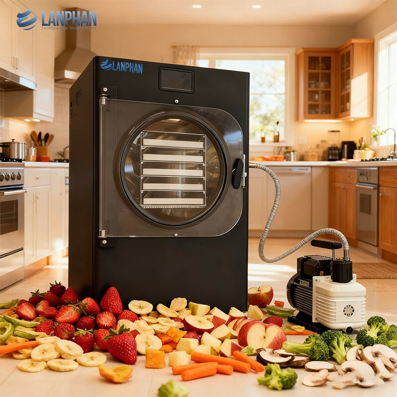 5-Tablett kleiner Edelstahl-Gefriertrockner mit Ölpumpe für Süßigkeiten und Lebensmittel