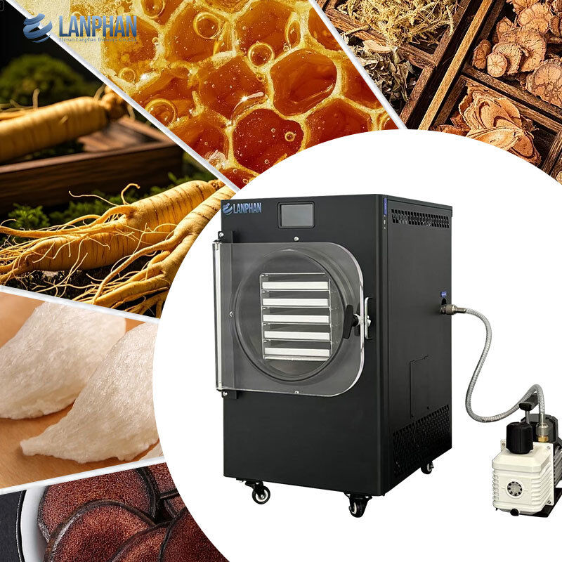 5-Tablett kleiner Edelstahl-Gefriertrockner mit Ölpumpe für Süßigkeiten und Lebensmittel