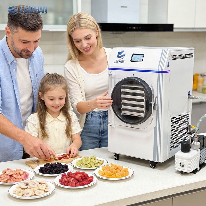 5-Tablett kleiner Edelstahl-Gefriertrockner mit Ölpumpe für Süßigkeiten und Lebensmittel