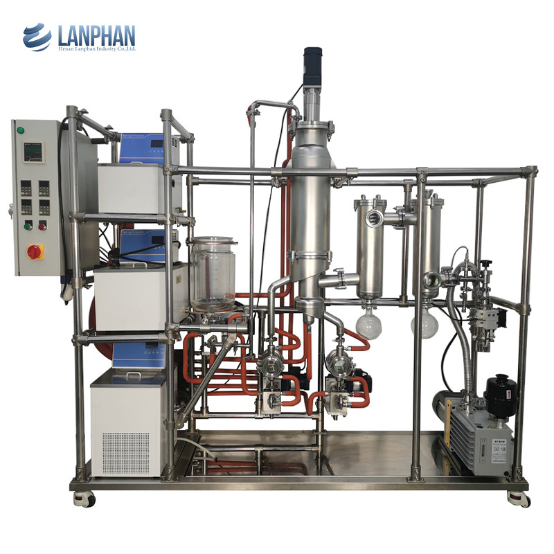 Edelstahl-zweistufiger Vakuumöl-Destillierapparat System Molecular Flask