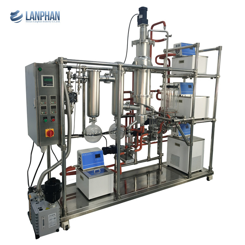 Edelstahl-zweistufiger Vakuumöl-Destillierapparat System Molecular Flask