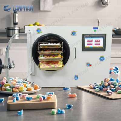 4 Schalen Skittle Vakuum Gefriertrocknungsmaschine Kleine Bänktop Heim Gefriertrockner für Süßigkeiten