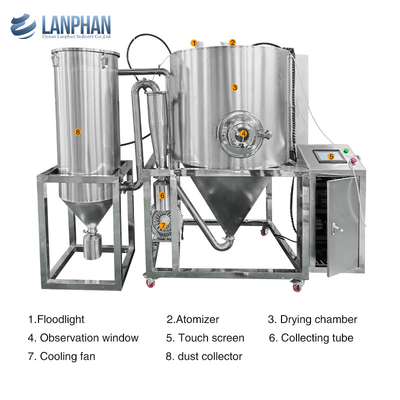 5L Sprühtrockner Maschine Edelstahl Sprühtrocknungs-System Sprühtrocknungsmaschine für Milch
